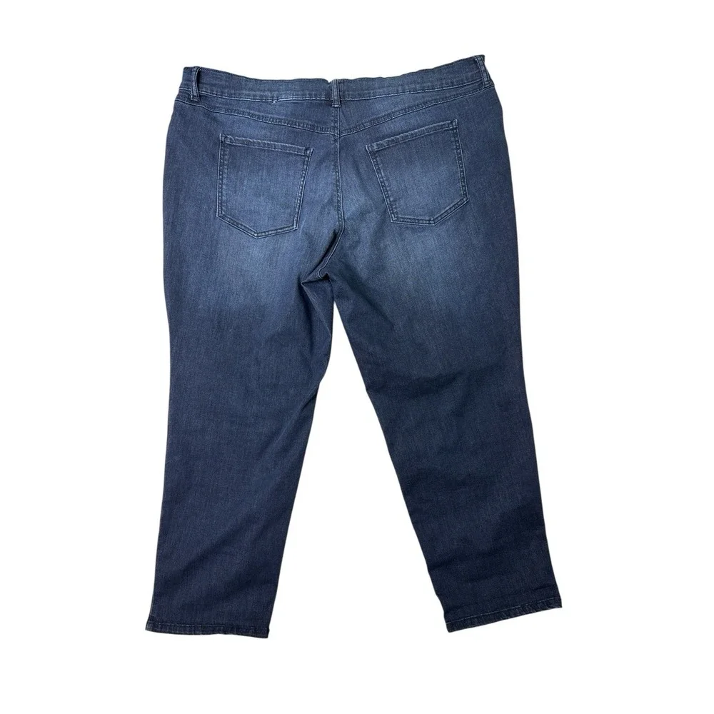 Terra and Sky Women's Denim Jeans Straight Dark Wash‎ Stretch 22W petite 42 x 27